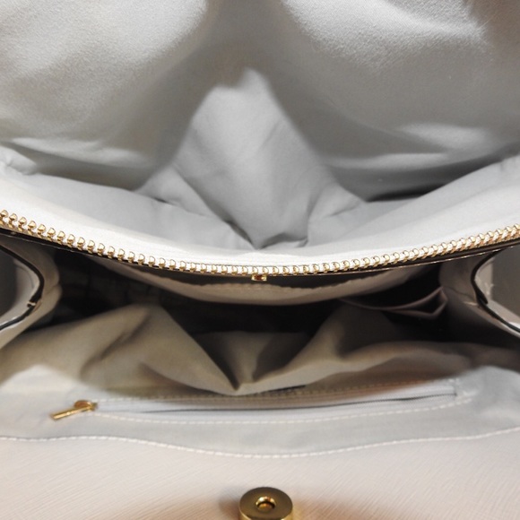 Soft Blue Purse With Floral Scarf Detail - Picture 3 of 3